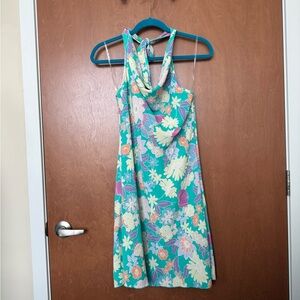 See You Monday Teal Floral Dress